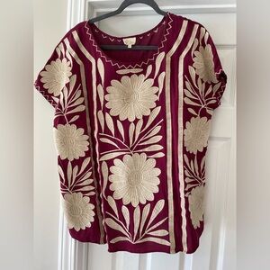 Chic Floral Embroidered Women's Blouse